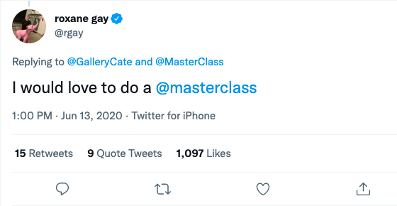 Roxane-Gay-MasterClass-tweet